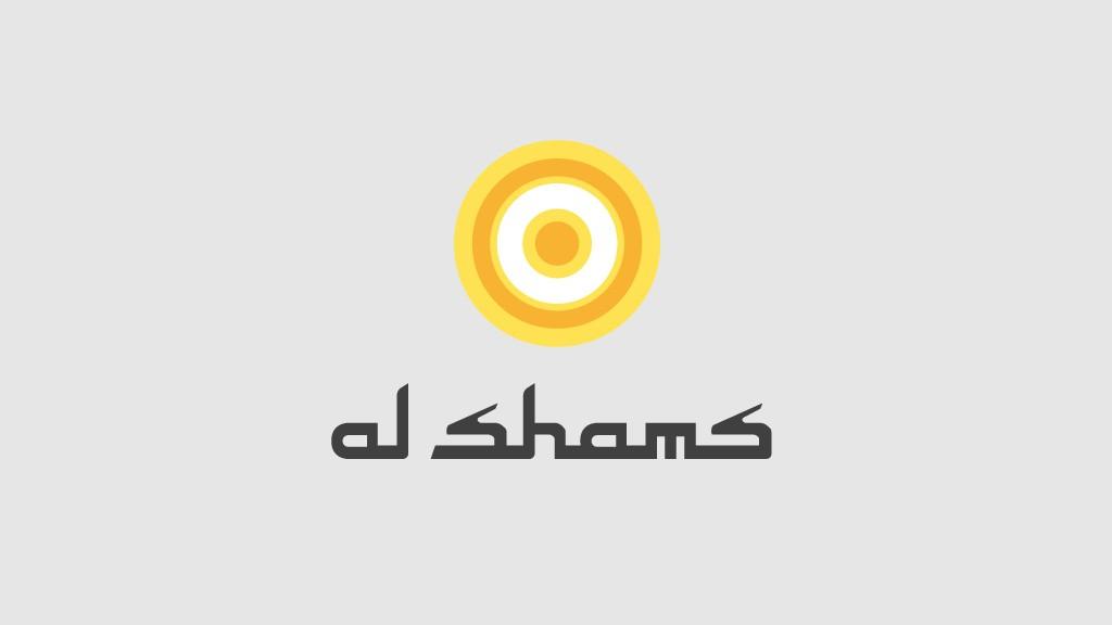 al shams logo scheibe farbig englisch